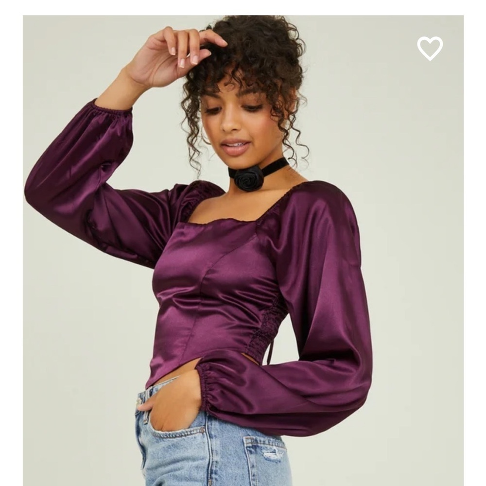 New with tags Altar’d state calli satin corset top in plum - Picture 4 of 4